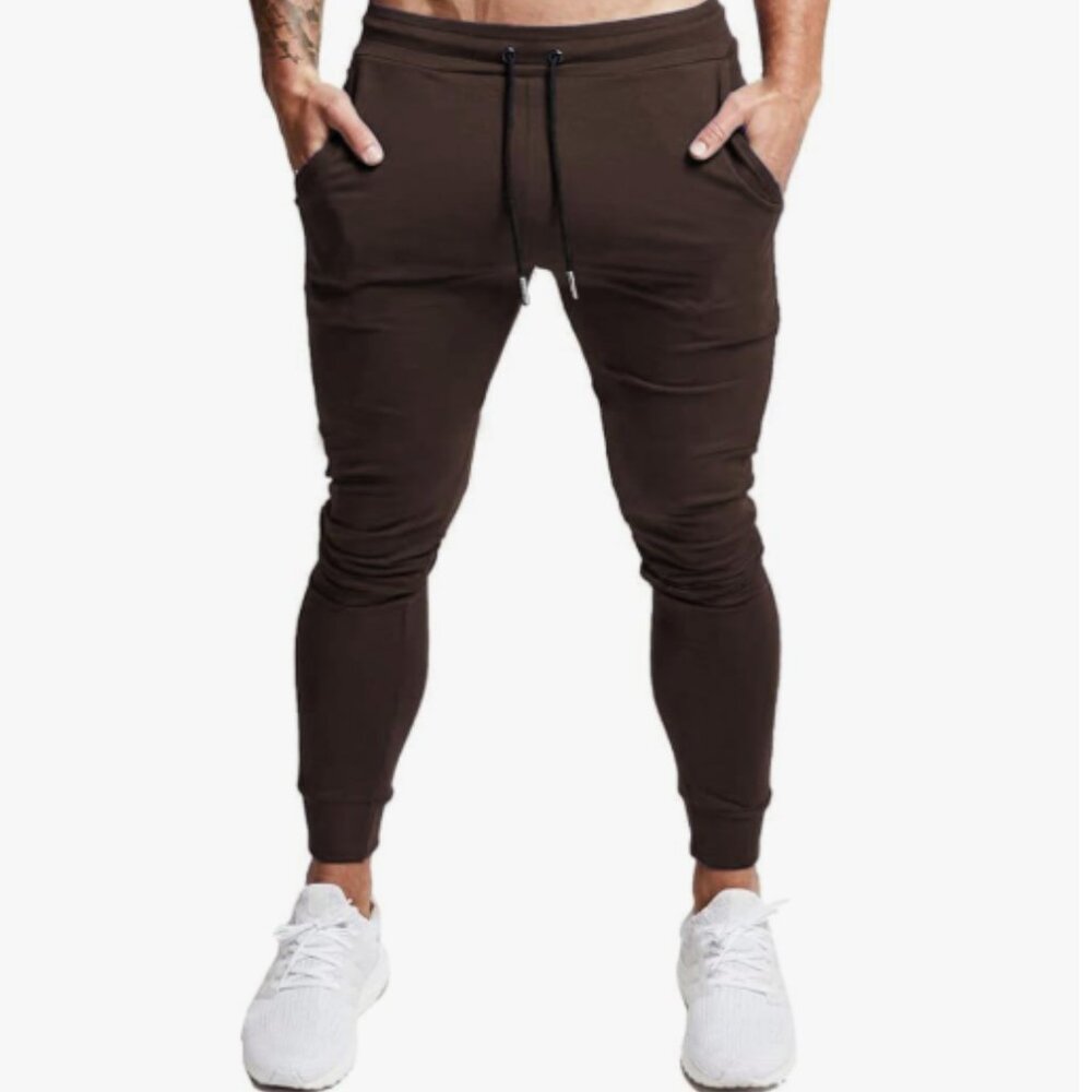 Amazon Brown Slim Joggers Workout Pants Size Small